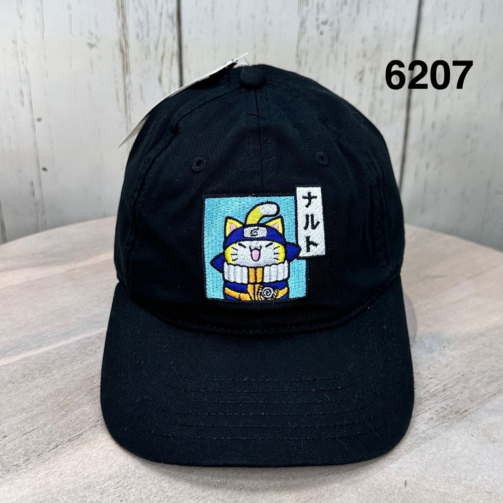 Mad Engine Naruto Nyaruto Black Cotton Baseball Cap Hat Embroidered Cat Anime